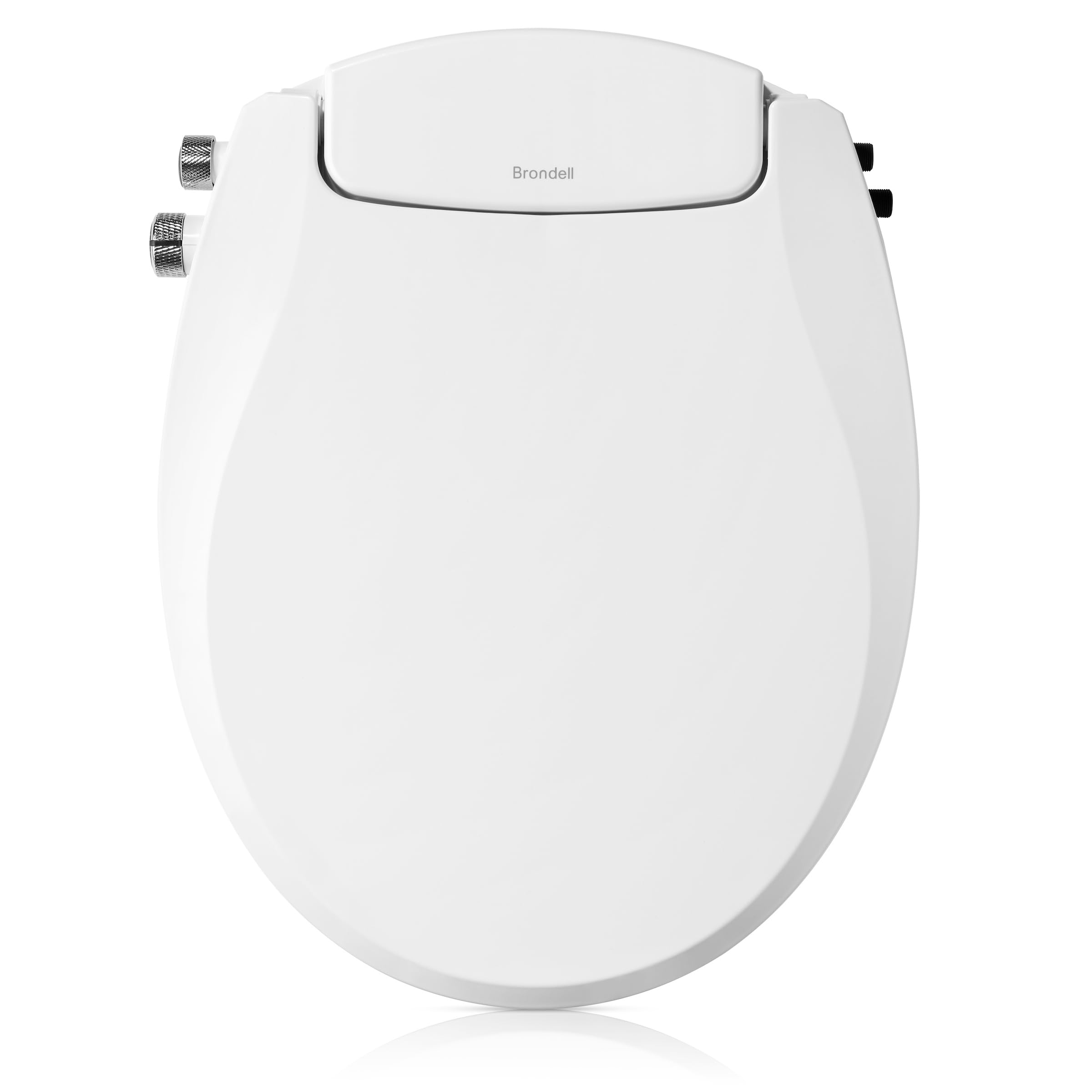 brondell swash bidet toilet seat, non-electric, dual temperature, fits round toilets, white – dual nozzle system – with easy installation