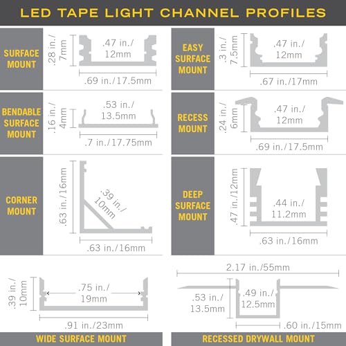 Image of Armacost Lighting LED Tape Light Mounting Channel, Surface Mount, Silver 5-Pack 960050N