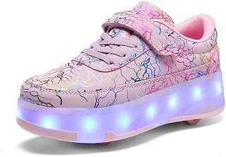 Zapatos niña de niño con Ruedas, 2 en 1, Zapatos para niños, Patines Brillantes, Zapatillas de Skateboard, Zapatillas