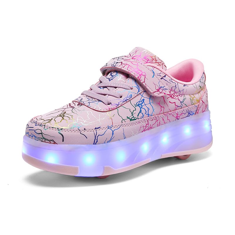 HUSKSWARE Pattini a rotelle, per Ragazzi e Ragazze, con 4 Ruote, Regolabili, con Ruote, Colore Nero, Bianco,Rosa 28-40 EU