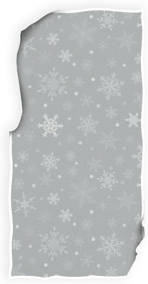 Gray Winter Snowflake Hand Bath Fingertip Towel Grey Christmas Kitchen Towel Xmas Snow White Bathroom Faucet Towel Set Highly Absorbent SPA Gym Shower Towels 16x30 Inch Holiday Decorations - Image 4