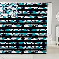 Tenda Doccia 4 Luglio Con Bandiera Americana - Tessuto Poliestere Impermeabile Con Ganci, Perfetta Per Decorazione Bagno Patriottica E Giorno Dell'Indipendenza - 4