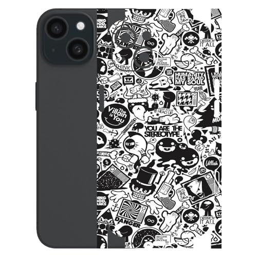 Image of AtOdds - Full Body Back Screen Guard Protector Film - Lamination Wrap Skin Sticker for iPhone 15 | Scratchproof Matte Finish (Design -B&W Graffiti)