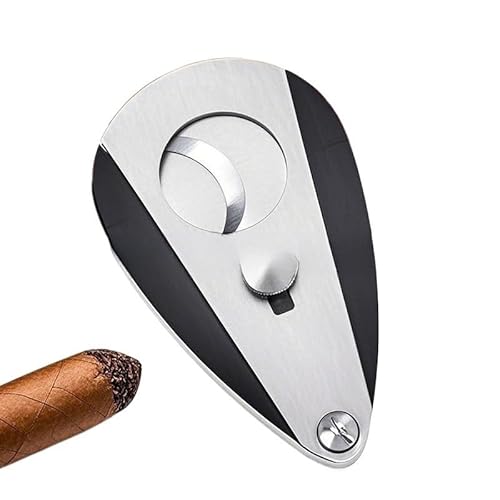 JDIME Rostfritt stål cigarrskärare personlighet platt skarpt dubbelt blad tillbehörsverktyg (träflis)