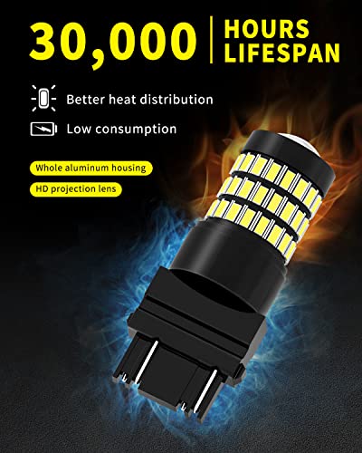 MEALAM 3156 3157 3057 4157 T25 LED Bulbs Xenon White, Super Bright 60 SMD Chips for Car Truck Backup Reverse Light Tail Break Turn Signal Light(Pack of 2) - Image 4