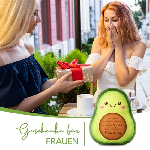 Juratar Geschenk für Frauen Süßes Avocado ZierKissen, Geburtstagsgeschenk für Frauen, Mutmach Geschenkidee für Freundin, Kollegin, Schwester, Tochter, Mama, Positiv Avocado Geschenk