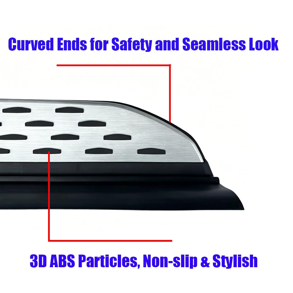 2 estribos laterales Starfield Edition compatibles con GWM HAVAL H6 2022-2026, barras Nerf antideslizantes plateadas de aleación de aluminio resistente con soportes de montaje