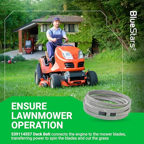 Image of BlueStars 539114557 Mower Drive Belt | Aramid Cord | 154 inch x 0.63 inch | For 52 inch and 54 inch Deck Husqvarna Z254 RZ5424 RZ5426 Poulan Jonsered Dixon Replaces Husqvarna 539114557 Exmark 1-653368 653368