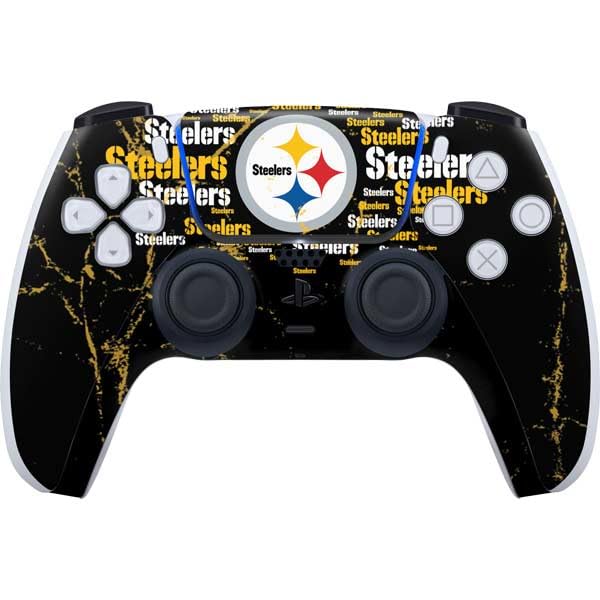 Skinit Decal Gaming Skin Compatible with PS5 Controller - Officially Licensed NFL Pittsburgh Steelers Black Blast Design