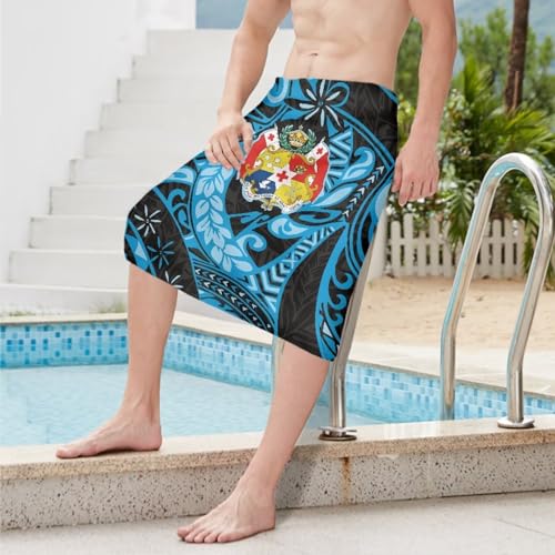 2024 Plus Size Polynesian Tribal Sarong Ie Faitaga Summer Men Swimsuit Wrap Skirt Tonga Fiji Samoa Lavalava4