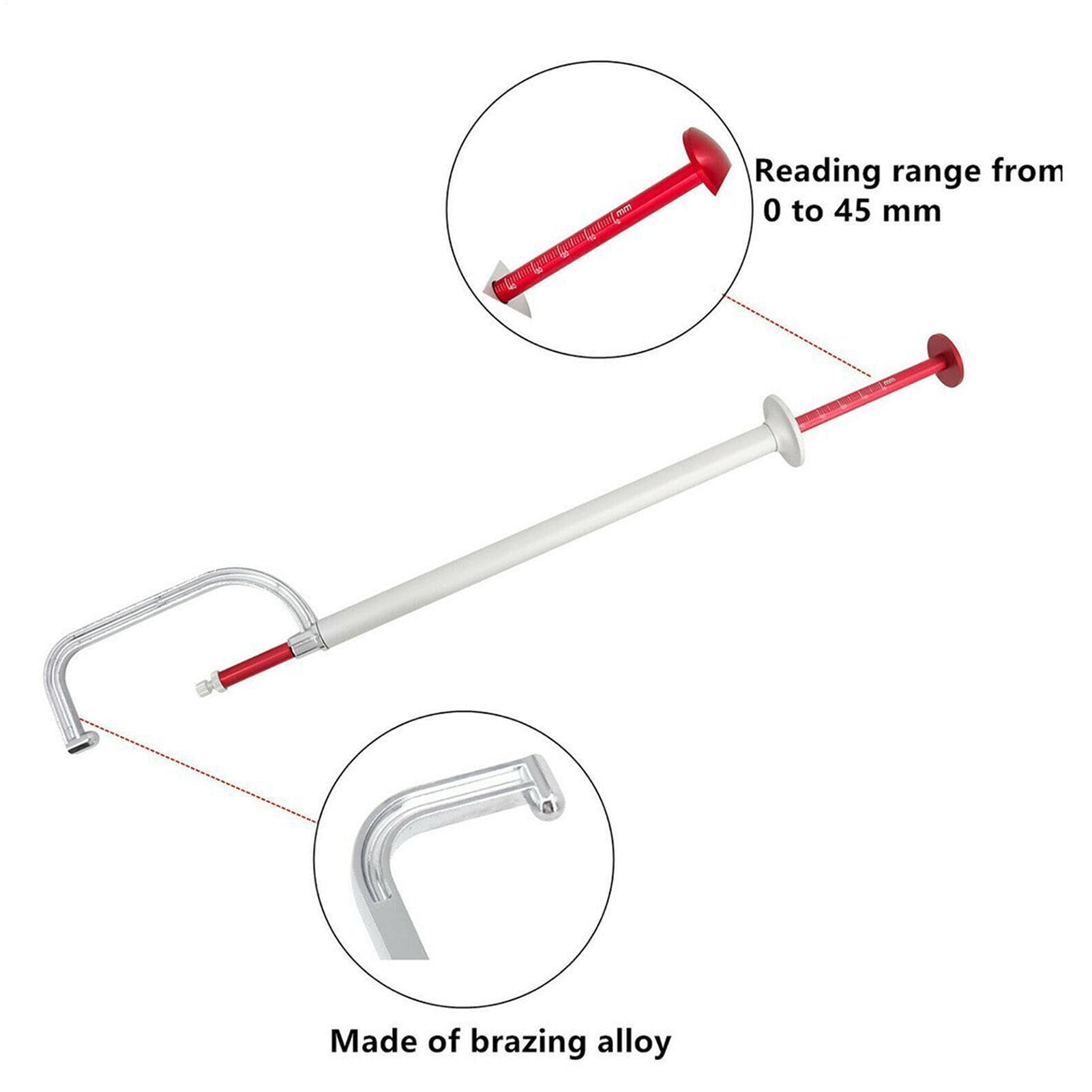 Outil de mesure du rotor de frein, jauge à disque de frein - 0-45 mm Épaisseur d'alliage en aluminium Gauge de mesure | Détection rapide et précise, Test des outils pour le véhicule commercial
