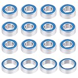 BRKRC 16pcs Steel Rubber Sealed Bearings Kit for Tamiya TT-02B Plasma Edge II Neo Scorcher 4wd Buggy Dual Ridge RC Car Upgrade