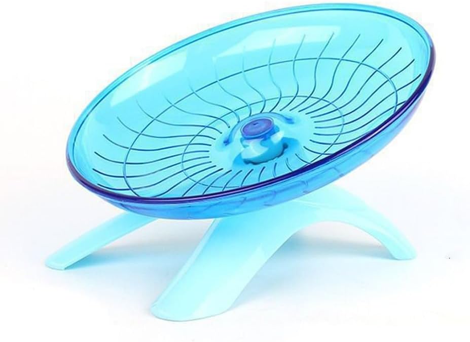 Hamster Running Wheel Quiet Operation Sport Running Toy Steel Axle Hamster Flying Wheel Pet Accessories Running Disc Toy Pet Cage Accessories(White)