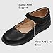 TENGTA Girls Mary Jane Flats Comfort Uniform Dress Shoes Casual Women Slip On Dance Flat Shoe for School Wedding Party Church, Black, 1.5 Big Kid