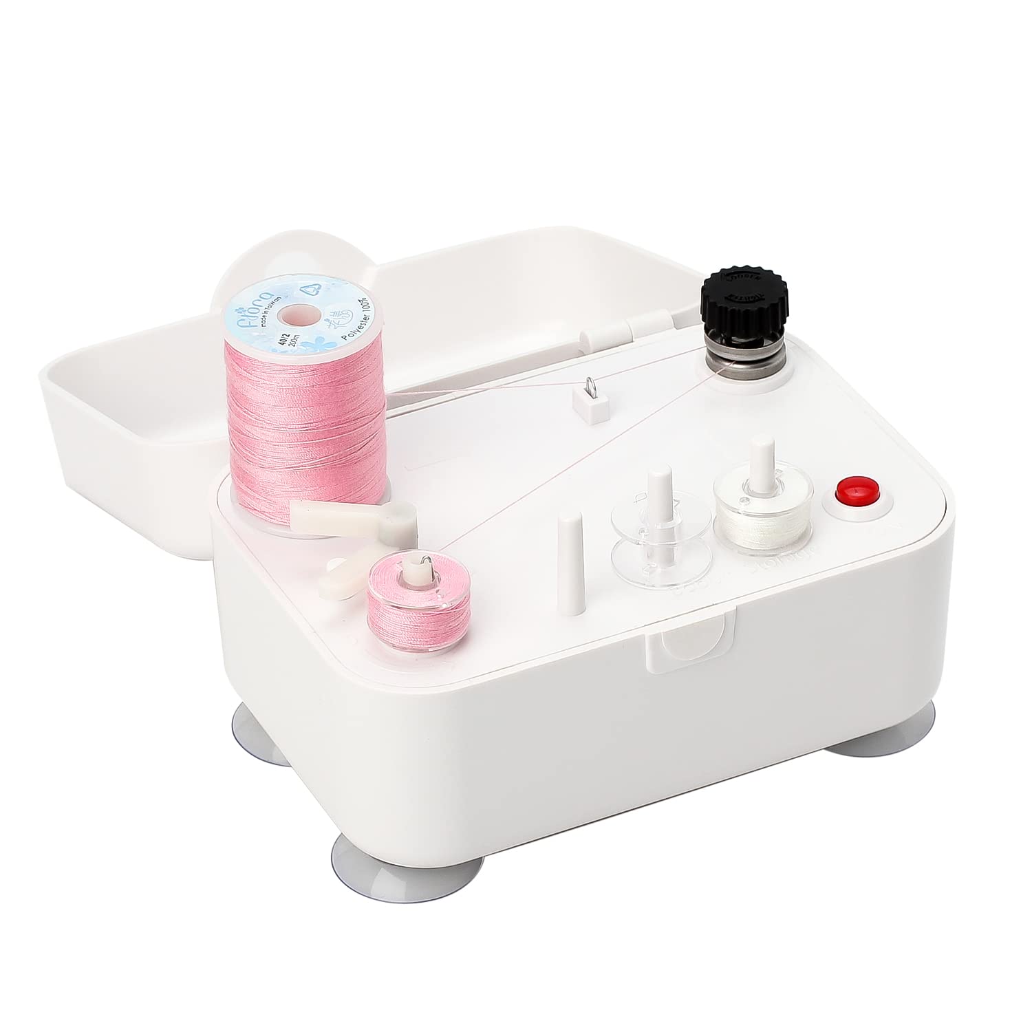 Bobbin Winder for Sewing Machines Easy to Carry Portable Automatic Bobbin Winding Machine with 25Pcs Plastic Bobbins for Sewing and Crafts Use