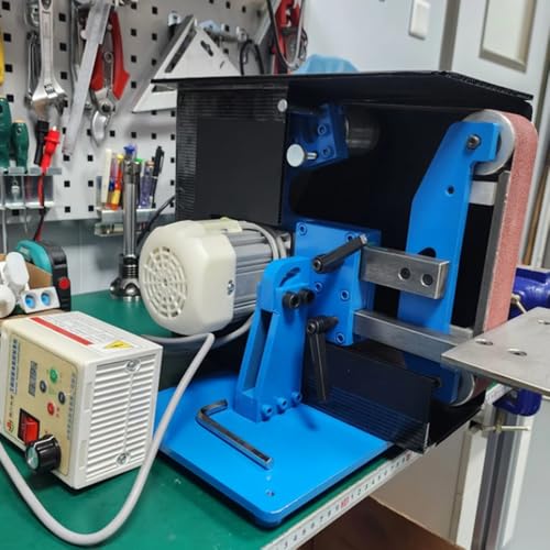 PixCy Lijadora de Banda Eléctrica, Amoladora Doméstica 1100W, 915x50mm con 10 Bandas, Uso Dual Vertical y Horizontal, Pulir Lijar Afilar para Proyectos de Metal y Madera