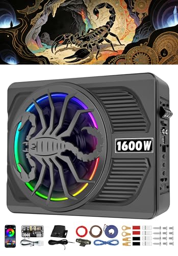 1600W Underseat Car Subwoofer & Amp Package with RGB