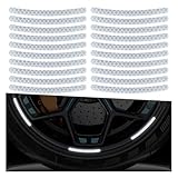 ZIMISI 20PCS Car Wheel Stripe Reflective Stickers, Anti-Scratch Rim Decals for Vehicles, Night Safety Warning Tape Decal, Car Wheel Decorative Stripe Stickers for Motorcycles, Bicycles (White)