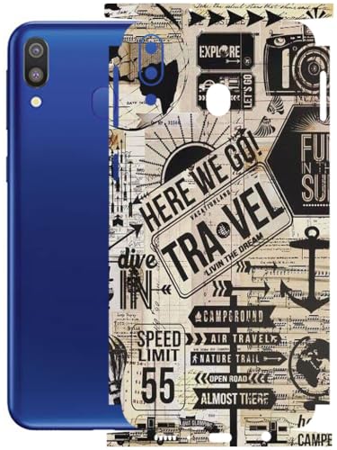 Image of AtOdds - Full Body Back Screen Guard Protector Film - Lamination Wrap Skin Sticker Compatible with Samsung Galaxy M20 | Scratchproof Matte Finish (Explore)