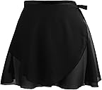 Yolev Women's Ballet Wrap Skirt Chiffon Dance Wrap Skirt with Adjustable Waist Tie Gymnastics Ballet Skirts for Women