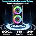 Karaoke Machine with 2 Wireless Microphones, Portable Bluetooth 5.3 Karaoke Speaker for Home Party Outdoors, PA System for Adults with Echo Adjustment/LED Lights, Support TV/USB/AUX/TF