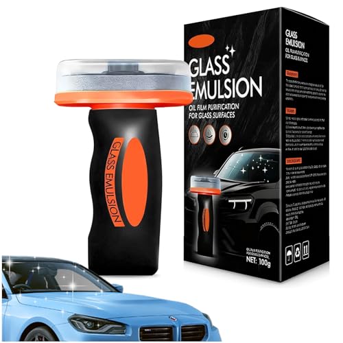 Glass Emulsion Cleaner for Car,Bürste zur Reinigung von Auto-Ölfilmen,Limpiador de parabrisas,Limpiador de emulsión para vidrio portátil,Cepillo para limpiar la película de aceite de los automóviles