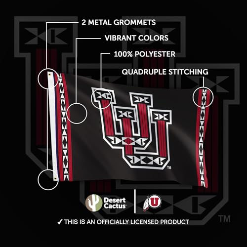 Drapeau Université de Utah en tissu durable Desert Cactus