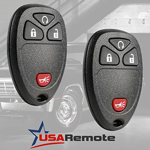 Image of Car Key Fob Keyless Entry Remote fits Chevy Silverado Traverse Equinox Avalanche /GMC Sierra /Pontiac Torrent /Saturn Outlook Vue (OUC60270, OUC60221), Set of 2