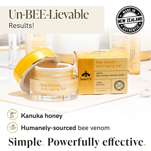 Bee Rx Anti-Aging Bee Venom Facial Gel Moisturizer - Anti-Wrinkle Cream Firming Face Cream - Natural Kanuka Honey Skin Care Products #TOP2