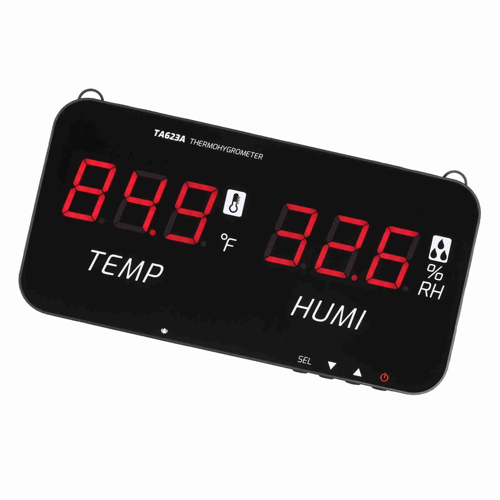 Medidor de Humedad y Temperatura Industrial, Pantalla Digital LED con Salida de Alarma y Soporte de Pared para Higrómetro Interior y Exterior (Negra)