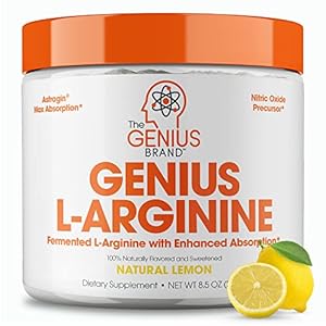 Genius L-Arginine Nitric Oxide Powder – Fermented L- Arginine Nutritional Supplements & Nitric Oxide Booster – Pre…
