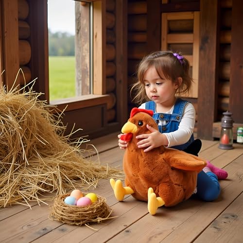 Image of Ryttir Large Chicken Plush - 17.7 inch Extra Soft Chicken Stuffed Animal Hugging Pillow with Rotund Belly,Safety Nursery Decor & Sensory Comfort,Cuddle Companion for Women(Birthday Gender Neutral Gift)