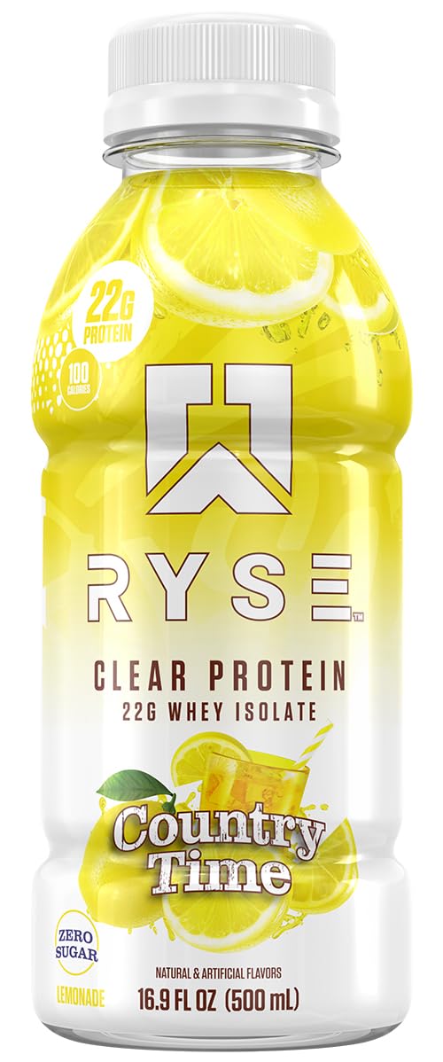 RYSE Clear Protein Drink - Variety Pack - 100 Calories, 22g Whey Isolate Protein Shake, Sugar-Free, 0g Fat & Lactose-Free - Refreshing Ready-to-Drink Beverage - 16.9 fl oz Bottles (12-Pack) — Amazon image 14