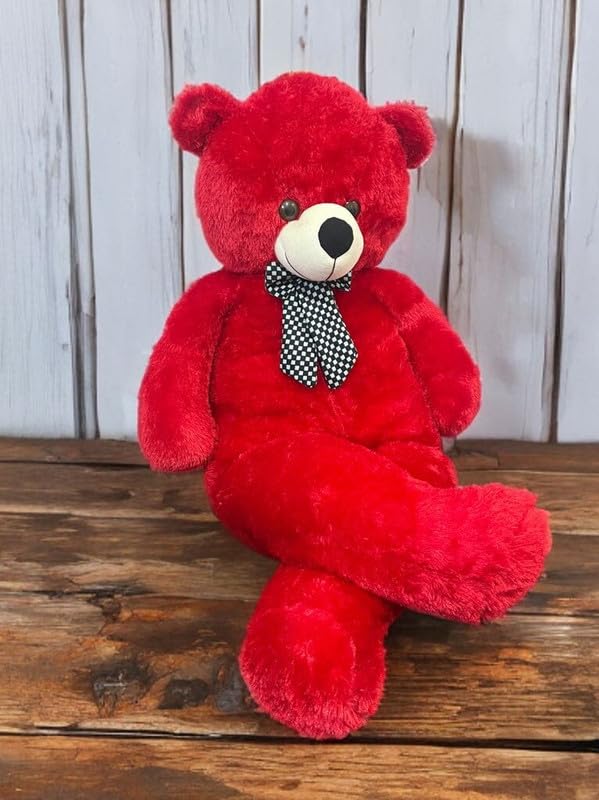 Image of Cionum Red Teddy Bear Soft Plush Toy for Kids - Cute Stuffed Toy - Soft Cuddly Plushie for Baby Boys & Girls, Return Gift - Teddybear 85cm