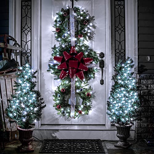 Jmexsuss 33Ft 100 Led White Christmas Lights, 8 Modes Clear Wire Twinkle Fairy String Lights Indoor, Plug-In Christmas String Lights Outdoor Waterproof For Christmas Wedding Decorations Party Tree #TOP6