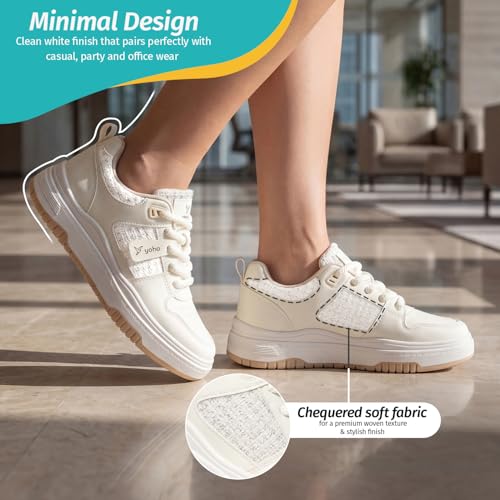 Image of YOHO UrbanDash Sneakers for Woman | Strong Grip, Thick Laces, Cushioned Insoles | Comfortable & Stylish for Everyday Use Shoes for Woman /Girls /Ladies -0736