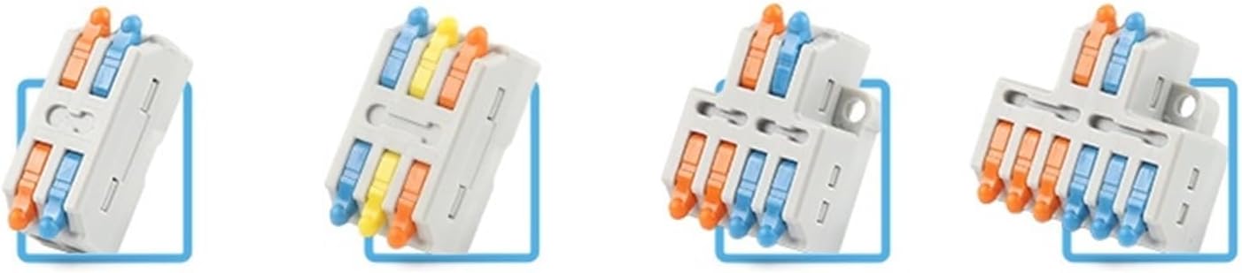 Mini Fast Wire Connector Boxed Kit Quick Butt Splicing Terminal Block Lever Compact Electrical Cable Splitter Wiring Connectors(D2346GR 52PCS Box)