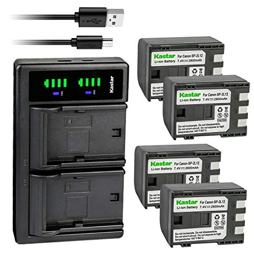 Kastar 4X Battery and LTD2 USB Charger Compatible with Canon NB-2L NB-2LH NB-2L5 NB-2L12 NB-2L13 NB-2L14 NB-2L18 NB-2L24 BP-2L5 BP-2L12 BP-2L13 BP-2L14 BP-2L18 BP-2L24 Battery, CB-2LW CB-2LWE Charger