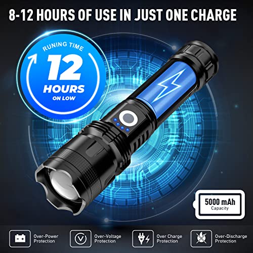 Kicoeoy 120000 Lumens Super Bright Flashlight With 5 Modes (Black) #TOP3