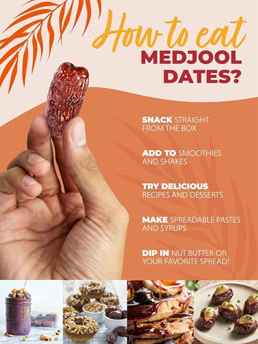 Natural Delights Medjool Dates Pitted - Non-GMO Verified Fruit, Good Source of Fiber & Potassium, Naturally Sweet, Snack for On-The-Go, Large & Plump Dates - 12 oz Tub (Pack of 2) - Thumbnail 5