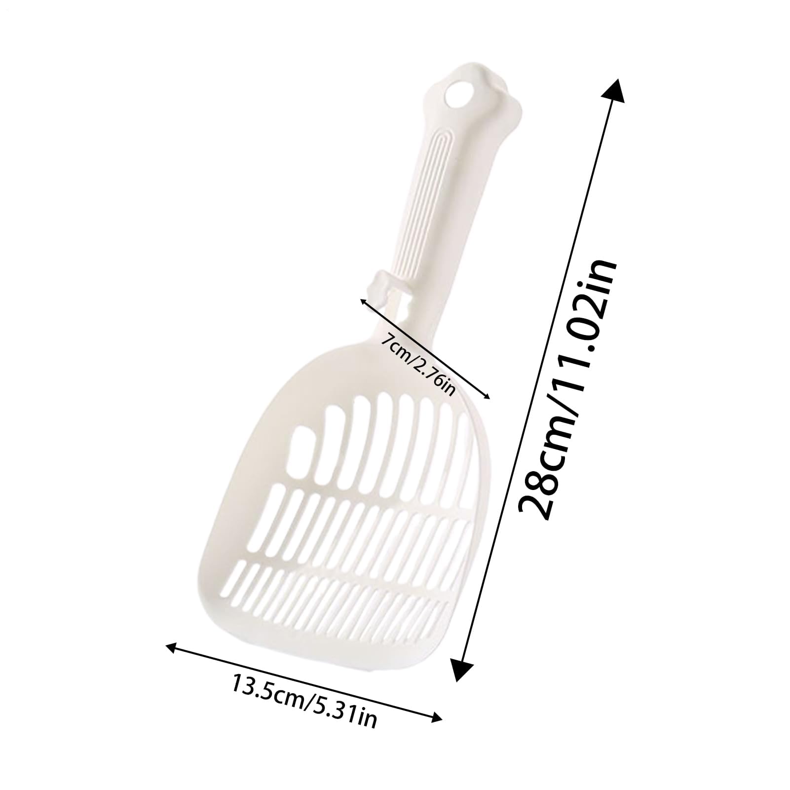 Pala para Arena de Gatos, Pala ergonómica con Mango Largo for Mascotas, Limpieza eficiente, hogar, fácil de Usar en Interiores(White)