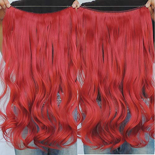 Secret Wire Halo Hair Extensions Flip in Curly Wavy Hair Extension Synthetic Women 20" Hairpieces Invisible Wire No Clips