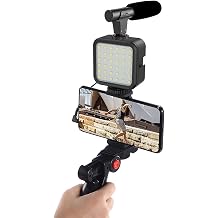 Professional Vlogging Set Video Kit Tripod Microphone LED Light Phone Holder Controlled Selfie Vlog Tiktok YouTube
