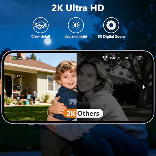 Image of 2K FHD Security Camera Wireless Outdoor Cameras for Home Security,AI Human Detection,Instant Alert,Color Night Vision,SD /Cloud Storage,Solar /Battery Powered,2.4G WIFI Only,Spotlight,Siren Alarm,4 Pack