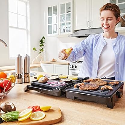 MONZANA® Kontaktgrill XXL 180° Klappbar Antihaftbeschichtung Cool-Touch-Griff Küche Tischgrill Sandwich Maker Elektrogrill Panini Toaster Raclette – Bild 3