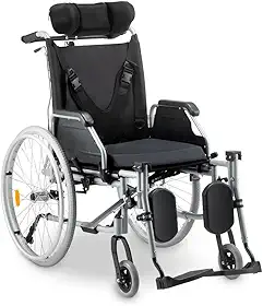 Cadeira de Rodas D700 T44 Reclinável em Alumínio Dobrável até 130 Kg Dellamed