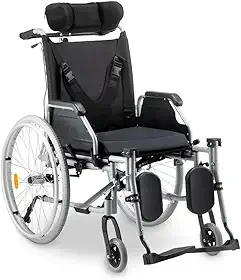 Cadeira de Rodas D700 T44 Reclinável em Alumínio Dobrável até 130 Kg Dellamed