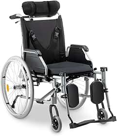 Cadeira de Rodas D700 T48 Reclinável em Alumínio Dobrável até 130 Kg Dellamed