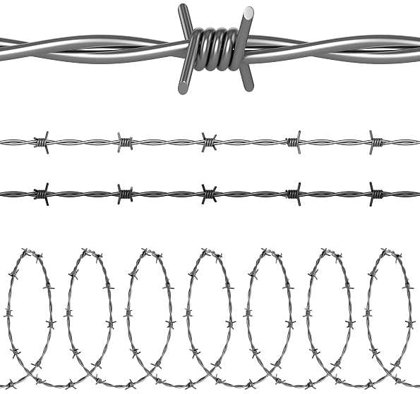 Oypla 30m x 1.7mm Galvanised Steel Barbed Wire Livestock Security