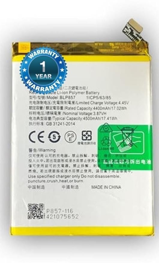 Image of THE BATTERY STORE Original BLP857 Battery for Oppo Q3 Pro / G7 Max /GT Neo Battery with 1 Year Warranty** (PR64)